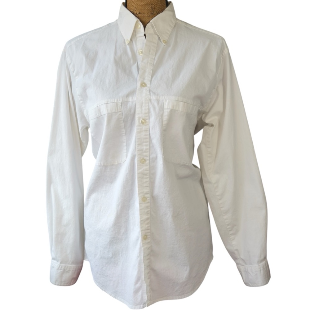 Sedgefield crisp white button-down classic long sleeve shirt Men's medium | ab7
